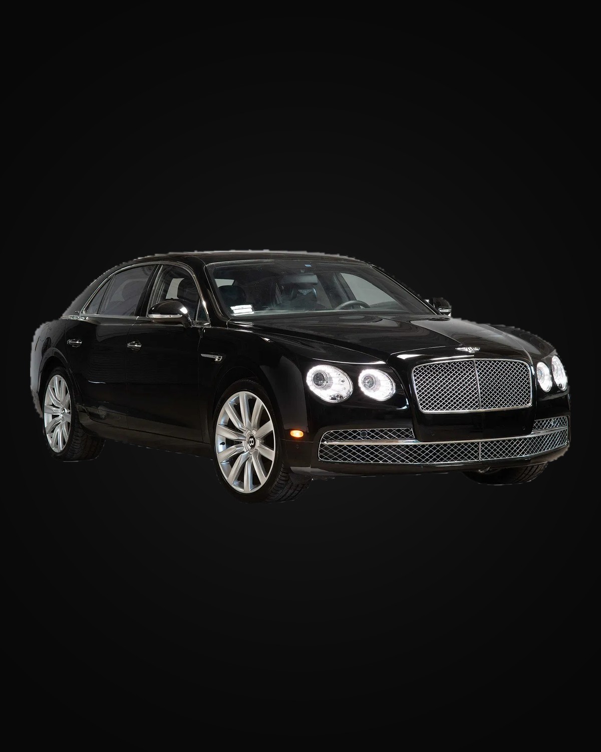 A black Bentley Flying Spur saloon
